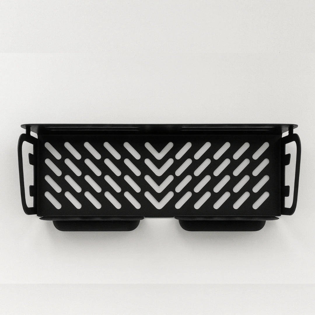 MettiQ wall mounted shower caddy matte black metal