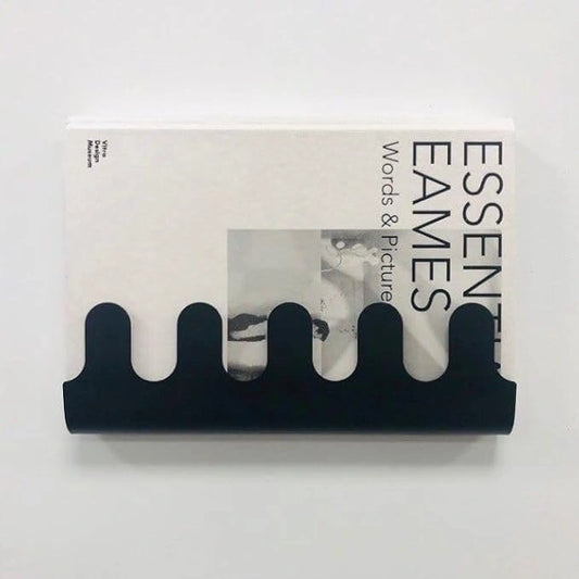 Wall-mounted metal hanger and shelf in matte black finish