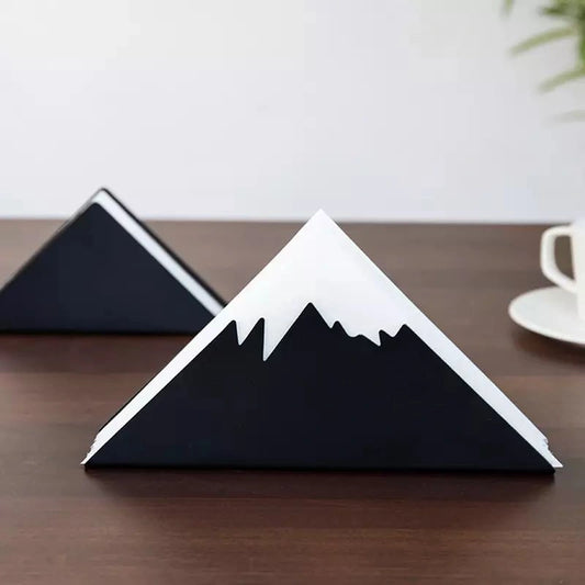 Black metal napkin holder with lotus design by MettiQ