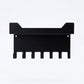 MettiQ wall mounted metal key holder with shelf in matte black finish