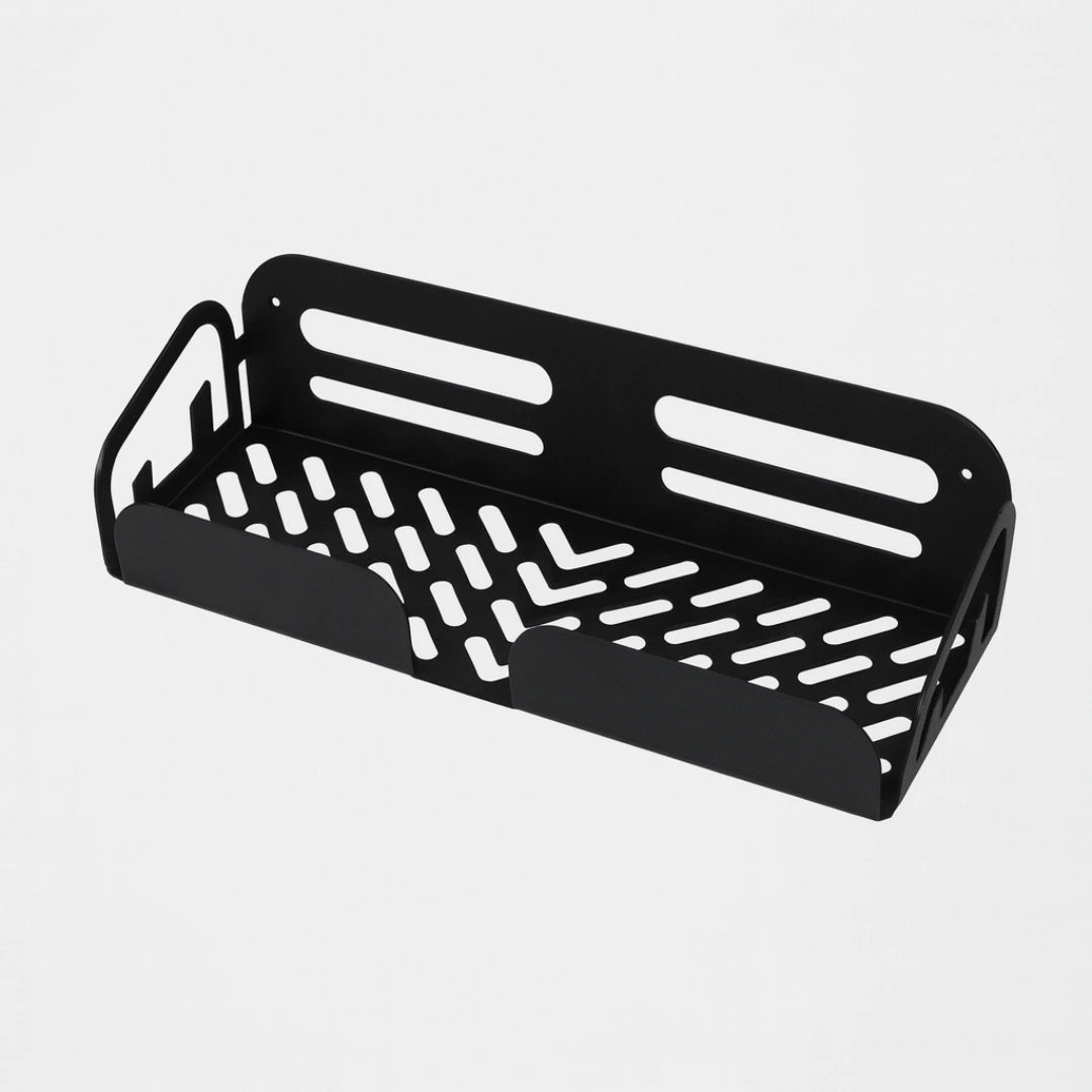 MettiQ wall mounted shower caddy matte black metal