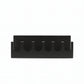 Wall-mounted metal hanger and shelf in matte black finish