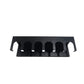 Wall-mounted metal hanger and shelf in matte black finish
