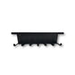 Wall-mounted metal hanger and shelf in matte black finish
