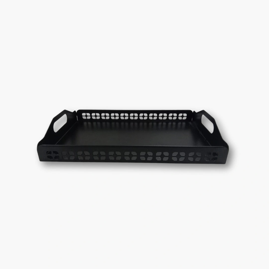 Matte black metal serving tray by MettiQ