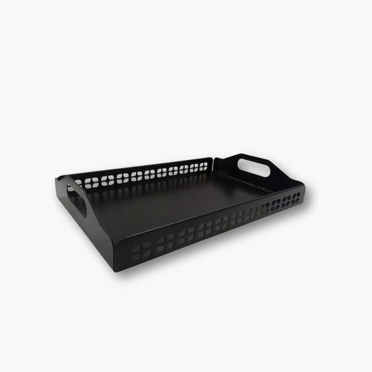Matte black metal serving tray by MettiQ