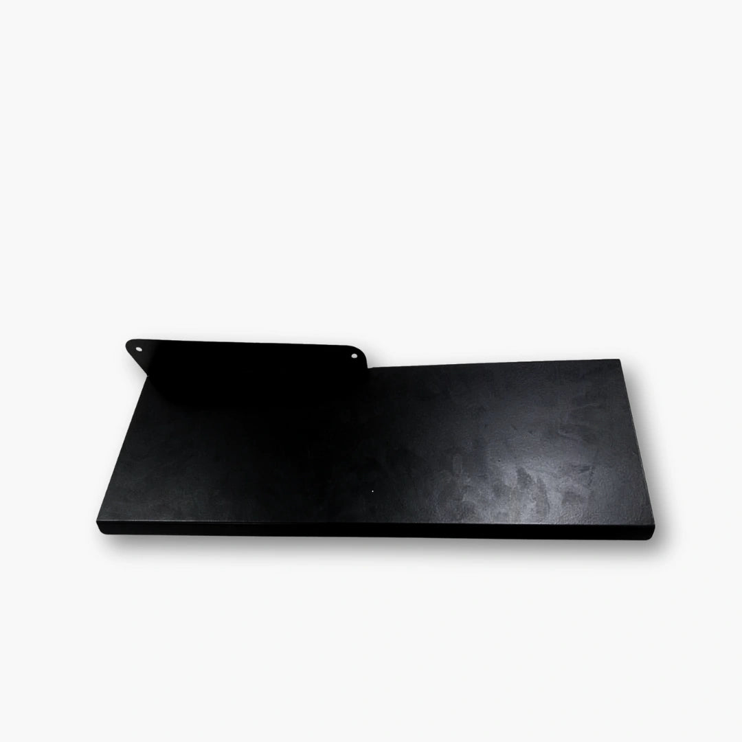Modern bent metal floating shelf in matte black by MettiQ