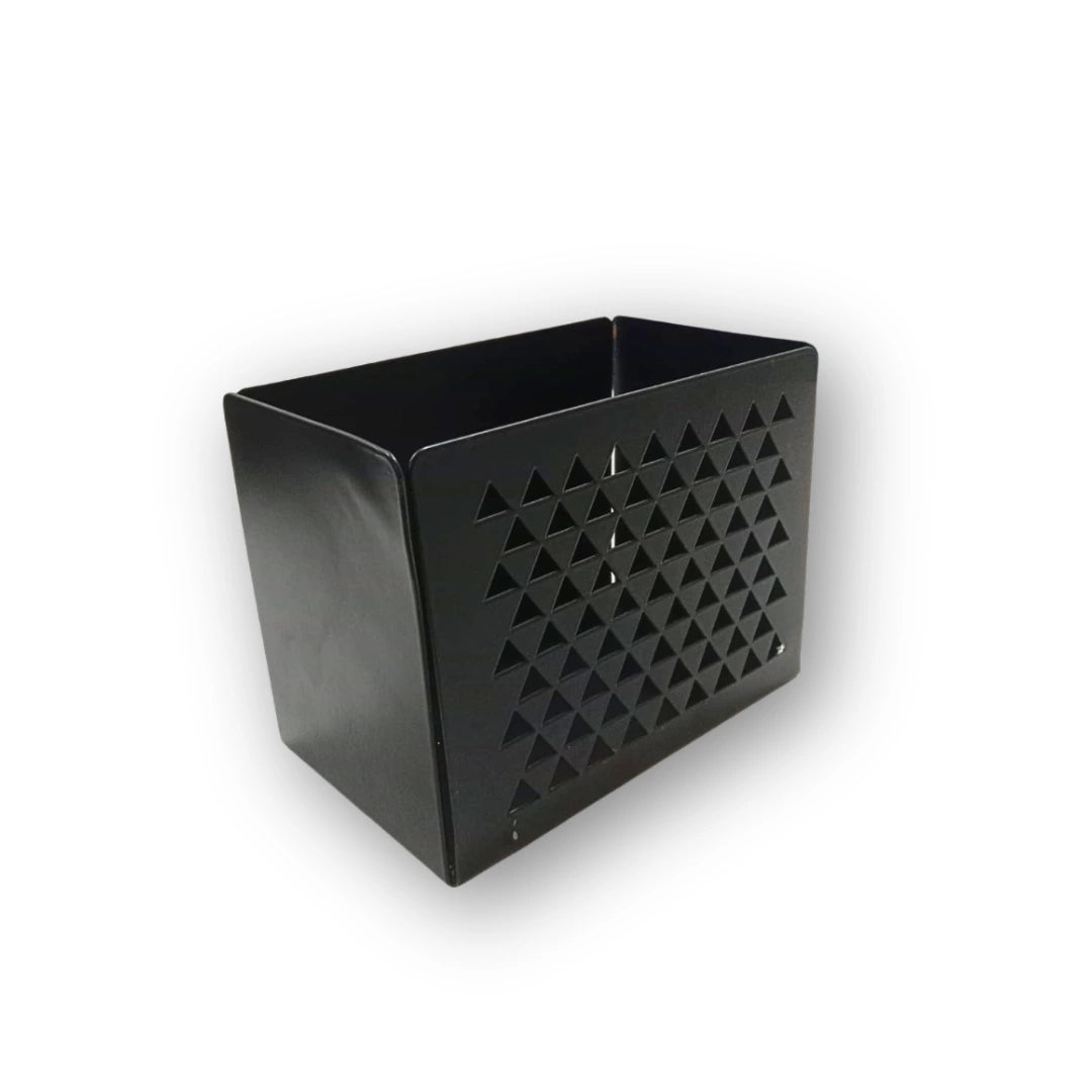MettiQ black metal desk pen holder organizer
