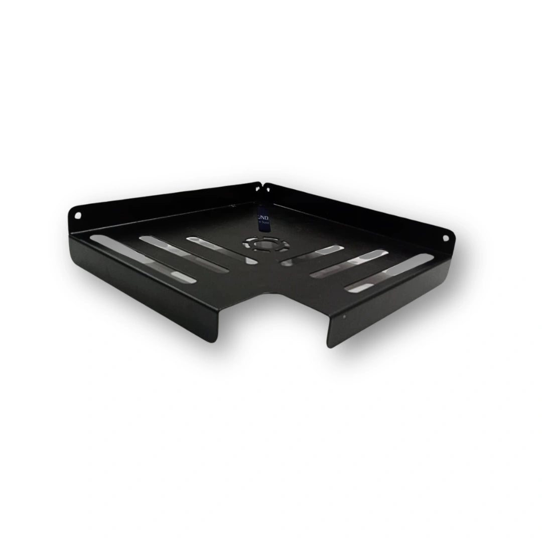 MettiQ black wall mounted bathroom corner shelf metal organizer