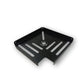 MettiQ black wall mounted bathroom corner shelf metal organizer