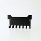 MettiQ wall mounted metal key holder with shelf in matte black finish