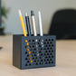 MettiQ black metal desk pen holder organizer