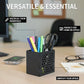 MettiQ black metal desk pen holder organizer