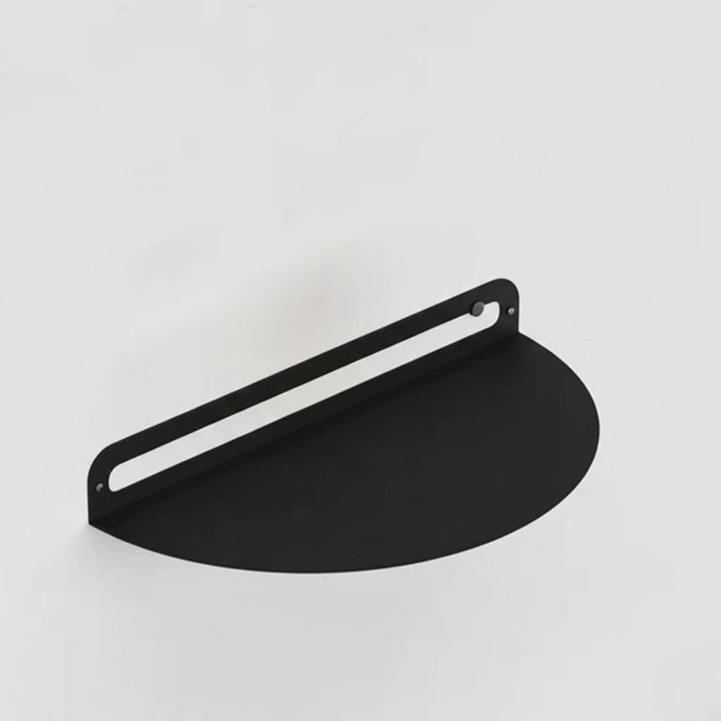 Matte Black Half Moon Floating Shelf – Wall Mounted