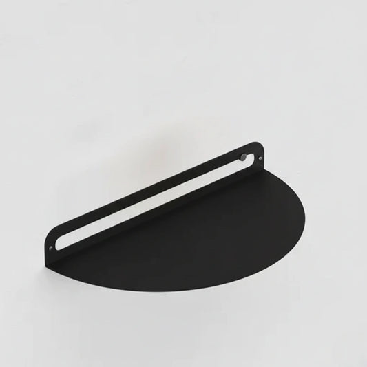Matte Black Half Moon Floating Shelf – Wall Mounted