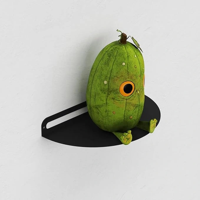 Matte Black Half Moon Floating Shelf – Wall Mounted