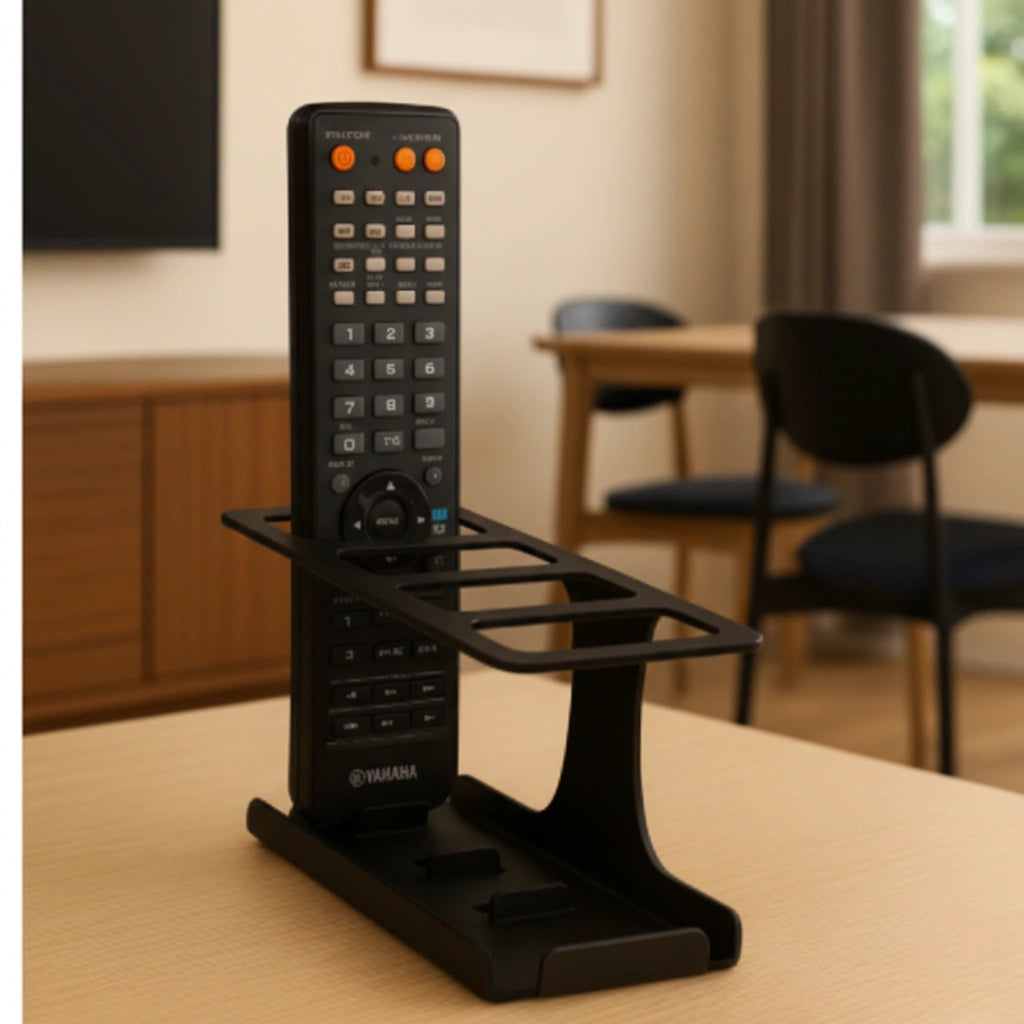 Matte black metal remote holder stand by MettiQ
