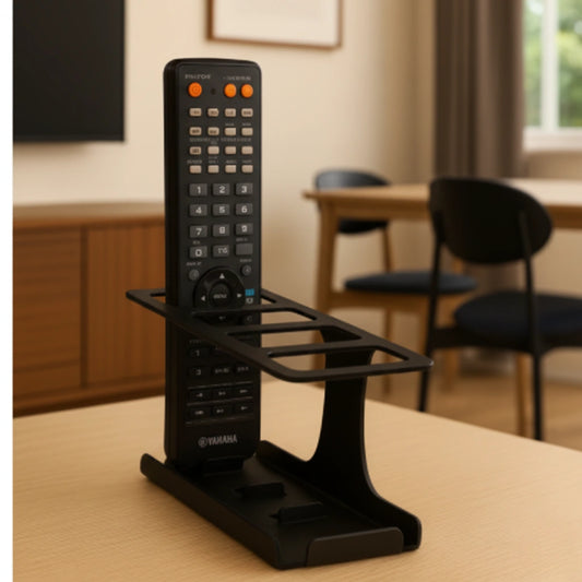 Matte black metal remote holder stand by MettiQ
