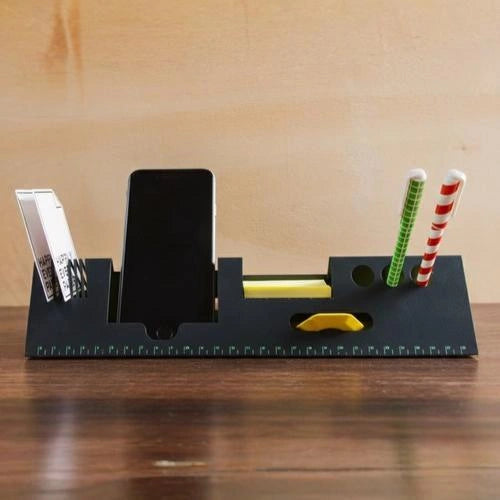 Metal Desk Organizer for Study Table – Matte Black