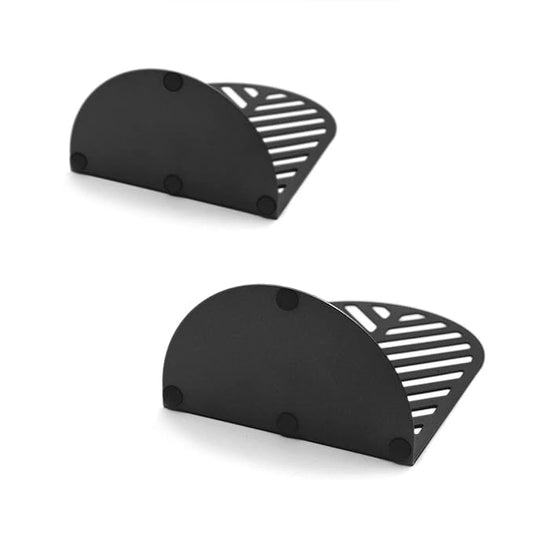 Metal leaf bookends with matte black powder-coated finish