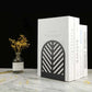 Metal leaf bookends with matte black powder-coated finish