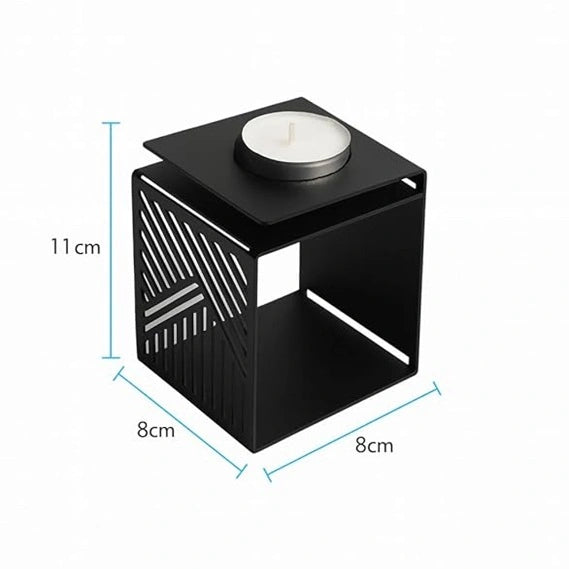 MettiQ geometric metal tea light candle holder with modern design