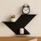 Modern arrow design metal wall shelf in matte black by MettiQ