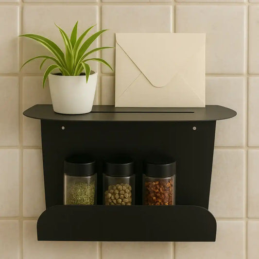 Modern Floating Shelf, Metal Bedside Table, Minimalist Nightstand Decor, Desk Shelf