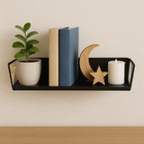 Sleek Rectangle Metal Wall Shelf-Matte Black