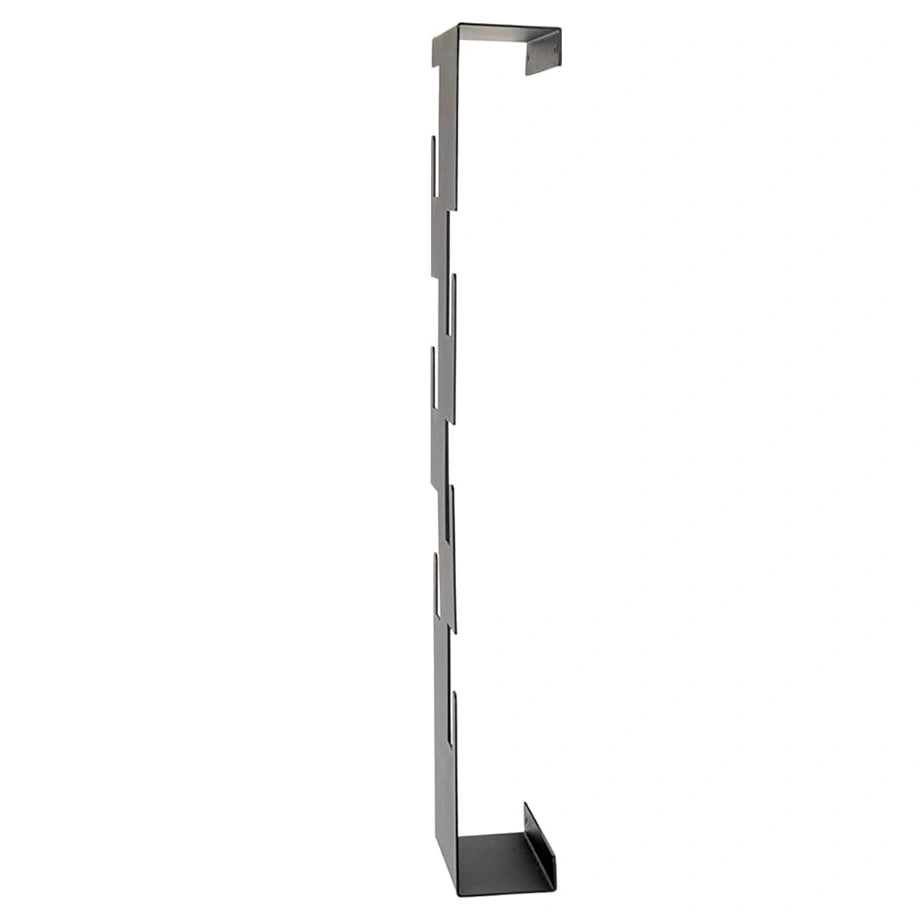Wall-mounted hooks and pegs rack in matte black metal by MettiQ