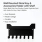 MettiQ wall mounted metal key holder with shelf in matte black finish